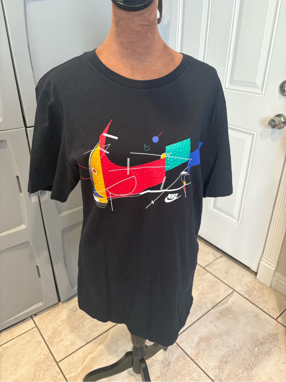 Nike Black T-Shirt with White Swoosh Tag